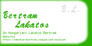 bertram lakatos business card